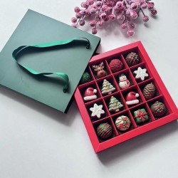 16 Bölmeli Çanta Model Bonbon Çikolata Kutusu-Yılbaşı