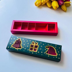 5 Bölmeli Yılbaşı Tema-Gold Yaldız Bonbon Çikolata Kutusu (Kırmızı-Yeşil) 5 Bölmeli Yılbaşı Tema-Gold Yaldız Bonbon Çikolata Kutusu (Kırmızı-Yeşil)