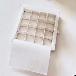 Yağlı Kağıt,16 Bölmeli Çikolata-Bonbon Kutusu Uyumlu 