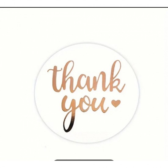 Sticker Yapışkanlı,Yaldız Bronz Thank You