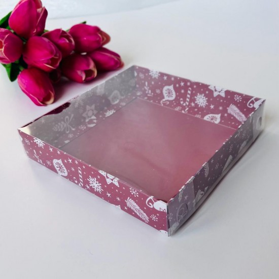 21x21x4 Asetat Kapaklı Karton Kutu