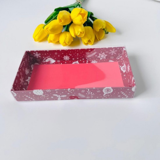 10x20x3 Asetat Kapaklı Kurabiye Kutusu 10x20x3 Asetat Kapaklı Kurabiye Kutusu