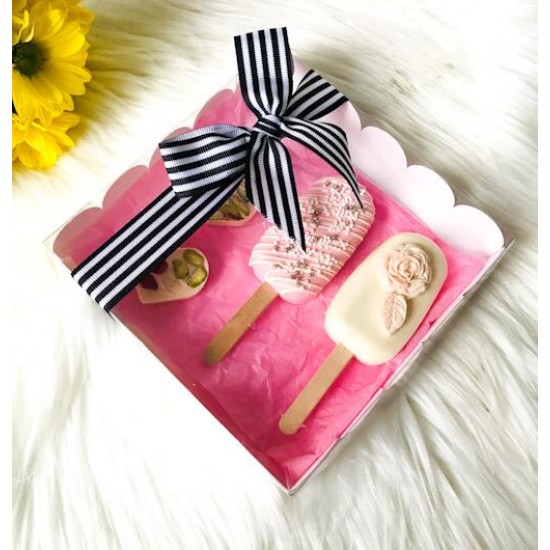 15x15x3 Asetat Kapaklı Desenli Kutu