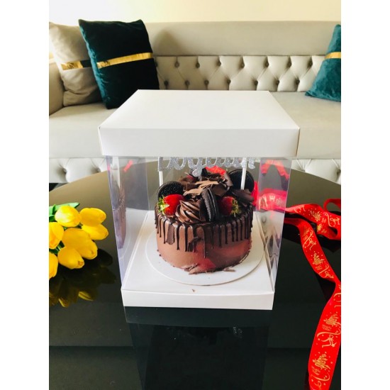 20x20x24  Alt-Üst Karton Asetat Kutu&Pasta Kutusu