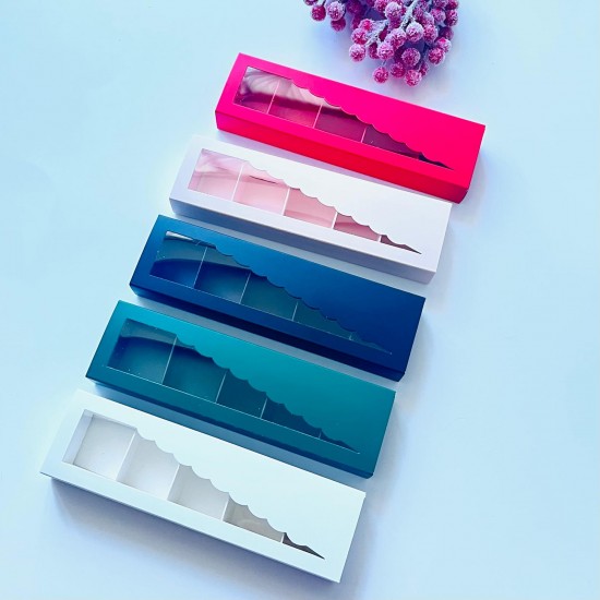 5 Bölmeli Pencere Desenli Bonbon Çikolata Kutusu