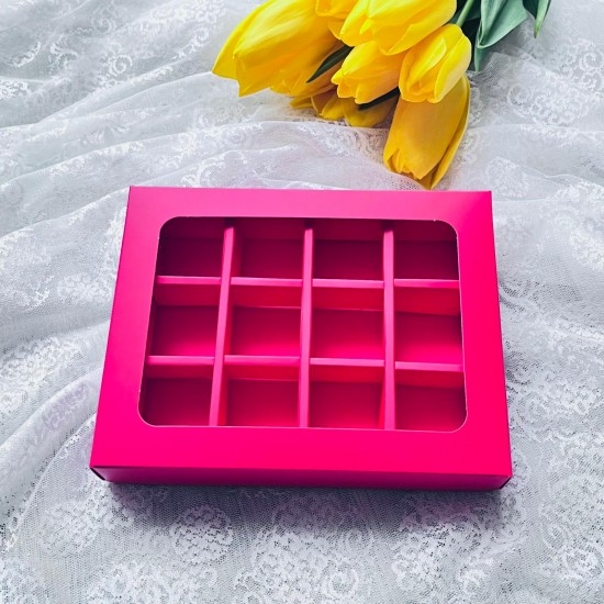 12 Bölmeli Pencereli Bonbon Çikolata Kutusu