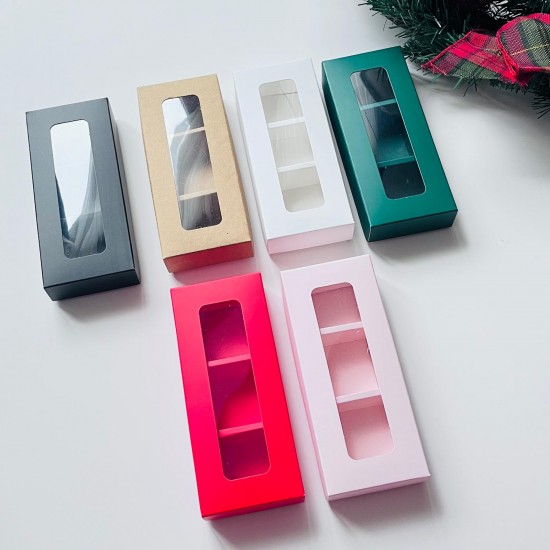 3 Bölmeli Pencereli Bonbon Çikolata Kutusu