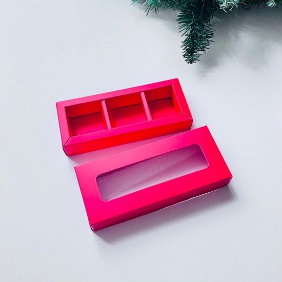 3 Bölmeli Pencereli Bonbon Çikolata Kutusu