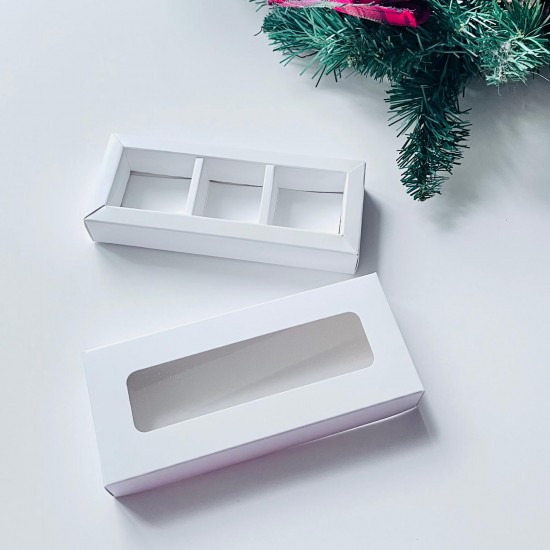 3 Bölmeli Pencereli Bonbon Çikolata Kutusu