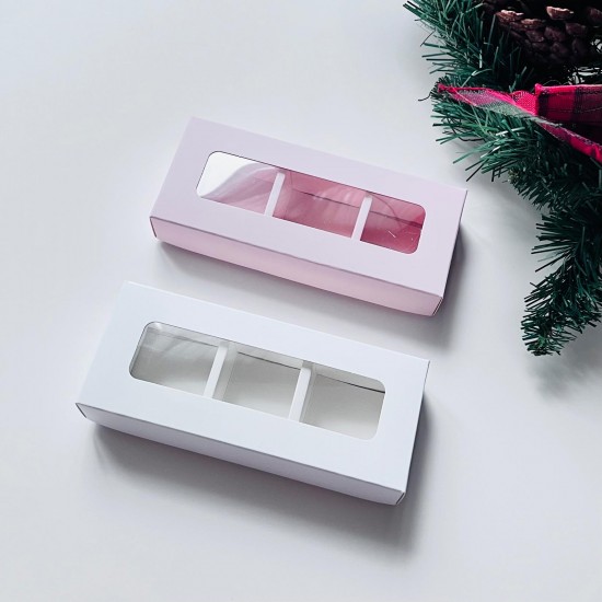 3 Bölmeli Pencereli Bonbon Çikolata Kutusu