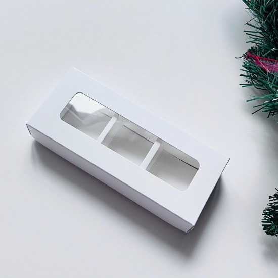 3 Bölmeli Pencereli Bonbon Çikolata Kutusu