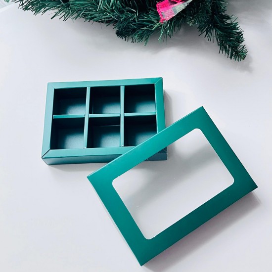 6 Bölmeli Pencereli Bonbon Çikolata Kutusu