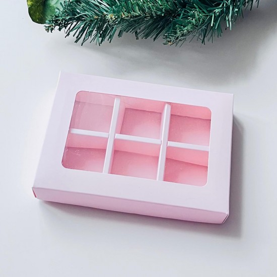 6 Bölmeli Pencereli Bonbon Çikolata Kutusu