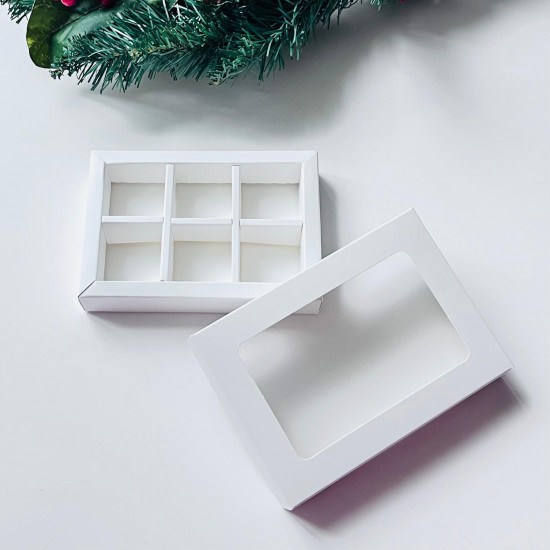 6 Bölmeli Pencereli Bonbon Çikolata Kutusu