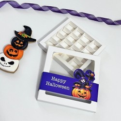 16 Bölmeli Pencereli Çikolata Kutusu-Halloween Temalı