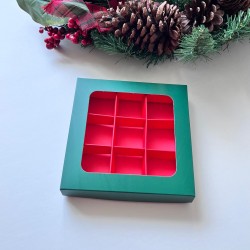9 Bölmeli Pencereli Bonbon Çikolata Kutusu Yılbaşı 9 Bölmeli Pencereli Bonbon Çikolata Kutusu Yılbaşı