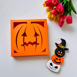16 Bölmeli Bal Kabağı Tasarım Halloween Çikolata Kutusu-Madlen Uyumlu 16 Bölmeli Bal Kabağı Tasarım Halloween Çikolata Kutusu-Madlen Uyumlu