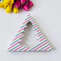 Asetat Pencereli Üçgen Çam Ağacı Tasarım Kutu