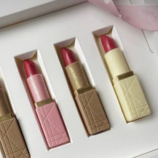 5 Bölmeli Pencereli Çikolata Kutusu Ruj Kalıp-Stick Çikolata  Çiçek Desen