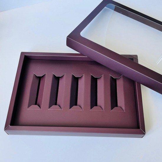 5 Bölmeli Pencereli Çikolata Kutusu Ruj Kalıp-Stick Çikolata 