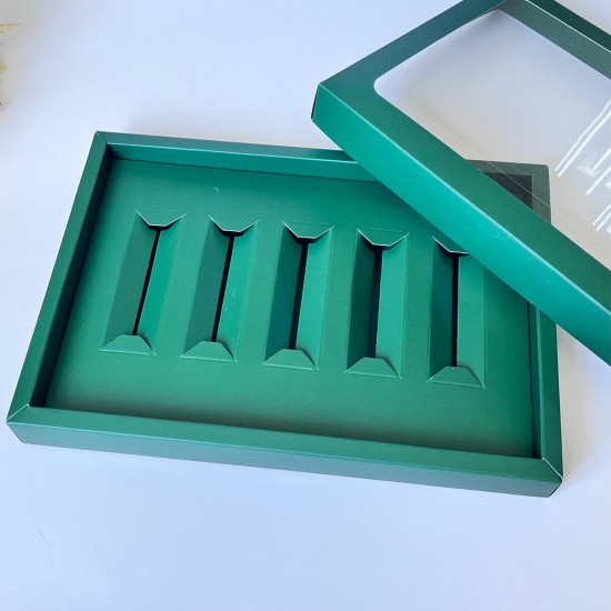 5 Bölmeli Pencereli Çikolata Kutusu Ruj Kalıp-Stick Çikolata 