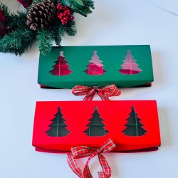 14 Bölmeli Çikolata-Bonbon Kutusu-Yılbaşı (yeşil-kırmızı)