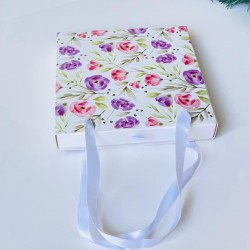 16 Bölmeli Çanta Model Bonbon Çikolata Kutusu-Çiçek Desen