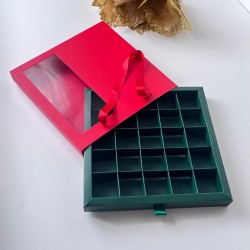 25 Bölmeli Pencereli-Çanta Model Bonbon Çikolata Kutusu