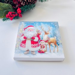 16 Bölmeli Simli Bonbon Çikolata Kutusu-Noel Baba 16 Bölmeli Simli Bonbon Çikolata Kutusu-Noel Baba