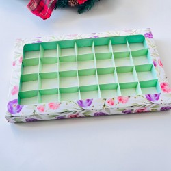 28 Bölmeli Pencereli Bonbon Çikolata Kutusu