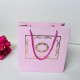 Karton Çanta Pembe Gold Yaldız Desen