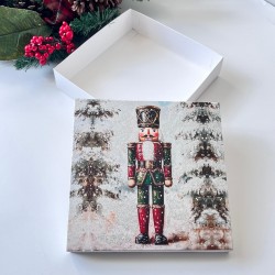 18x18x4 Karton Kurabiye Kutusu Simli Kurşun Asker