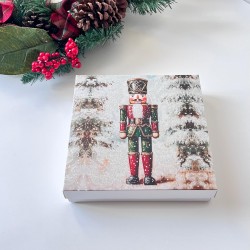 18x18x4 Karton Kurabiye Kutusu Simli Kurşun Asker