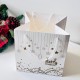 Karton Çanta Yılbaşı Desen-Beyaz 20x20x20 cm