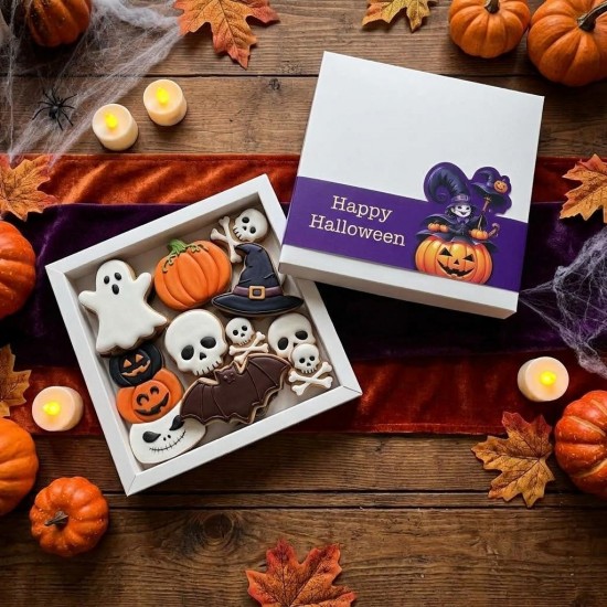 Hallowen Temalı Karton Kutu 19x19x2,5 cm Hallowen Temalı Karton Kutu 19x19x2,5 cm