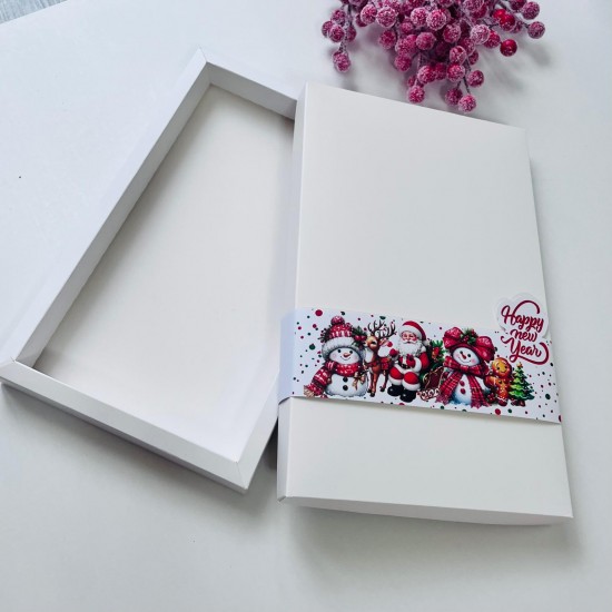 Yılbaşı Temalı Karton Kutu 18x30x2,5 cm-Kardan Adam Yılbaşı Temalı Karton Kutu 18x30x2,5 cm-Kardan Adam