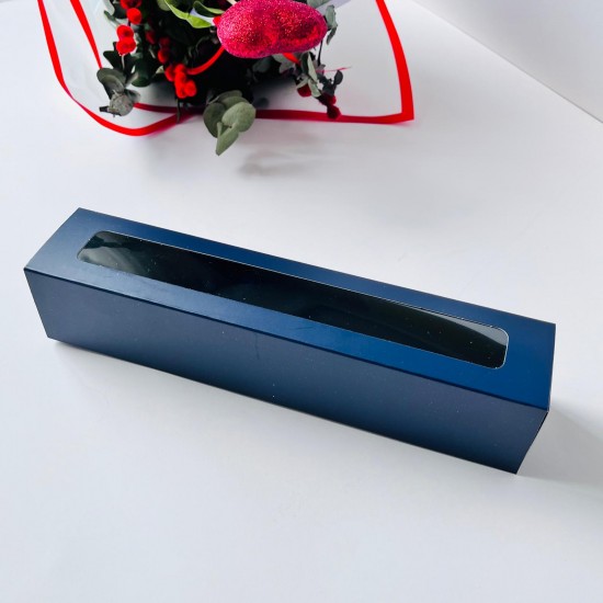 5x5x25 Pencereli Sürgülü Makaron Kutusu 5x5x25 Pencereli Sürgülü Makaron Kutusu