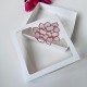 18x18x4 Çiçek Tasarım Karton Kutu-Kırmızı Simli