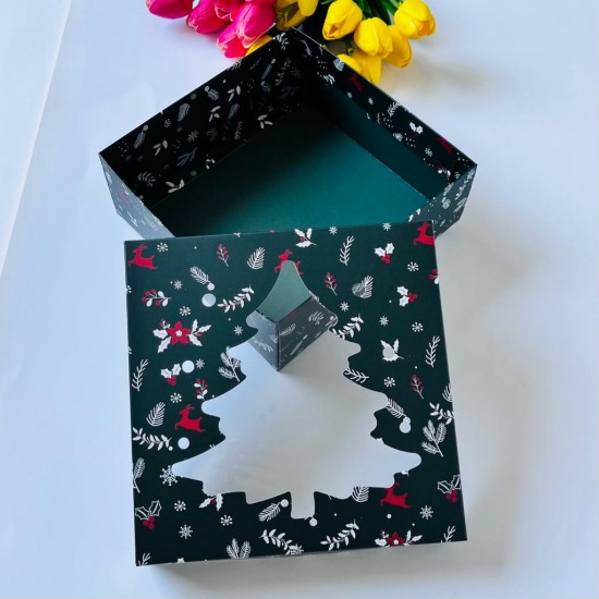 21x21x8 Çam Ağacı Tasarım Karton Kutu