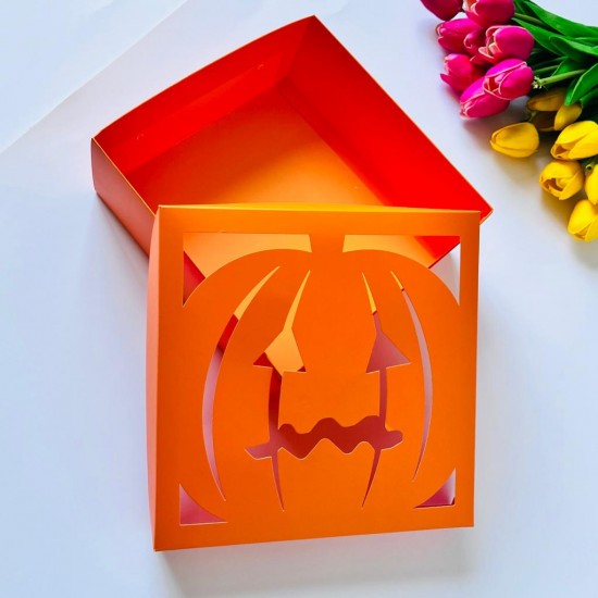 21x21x8 Bal Kabağı Tasarım Halloween Karton Kutu