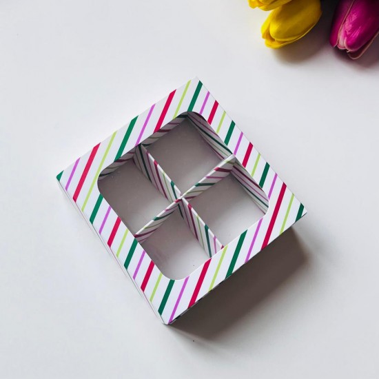 4 Bölmeli Pencereli Çikolata Kutusu