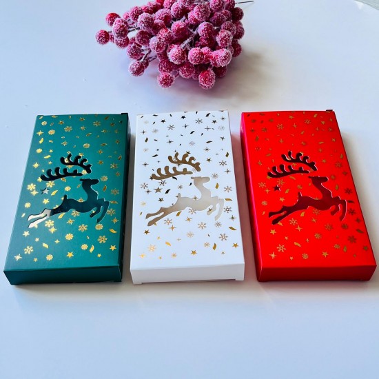 Tablet Çikolata Kutusu Yılbaşı-Gold Yaldız Geyik Tasarım Tablet Çikolata Kutusu Yılbaşı-Gold Yaldız Geyik Tasarım