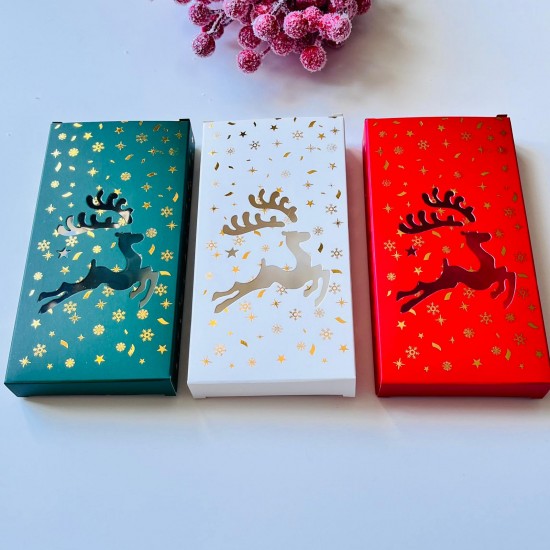 Tablet Çikolata Kutusu Yılbaşı-Gold Yaldız Geyik Tasarım Tablet Çikolata Kutusu Yılbaşı-Gold Yaldız Geyik Tasarım