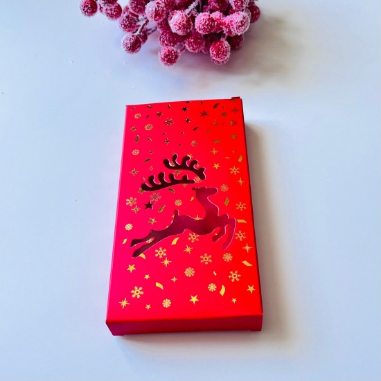 Tablet Çikolata Kutusu Yılbaşı-Gold Yaldız Geyik Tasarım Tablet Çikolata Kutusu Yılbaşı-Gold Yaldız Geyik Tasarım