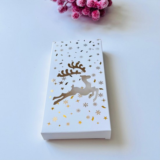 Tablet Çikolata Kutusu Yılbaşı-Gold Yaldız Geyik Tasarım Tablet Çikolata Kutusu Yılbaşı-Gold Yaldız Geyik Tasarım