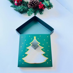 18x18x4 Çam Ağacı Tasarım Gold Yaldız Kutu 18x18x4 Çam Ağacı Tasarım Gold Yaldız Kutu