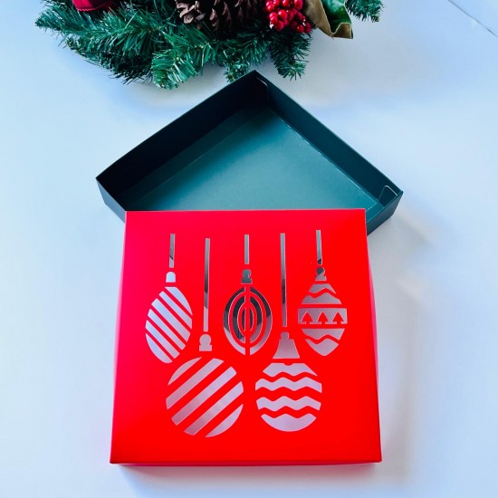 18x18x4 Yılbaşı Temalı Pencereli Kutu