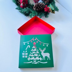 18x18x4 Yılbaşı Temalı Pencereli Kutu 18x18x4 Yılbaşı Temalı Pencereli Kutu