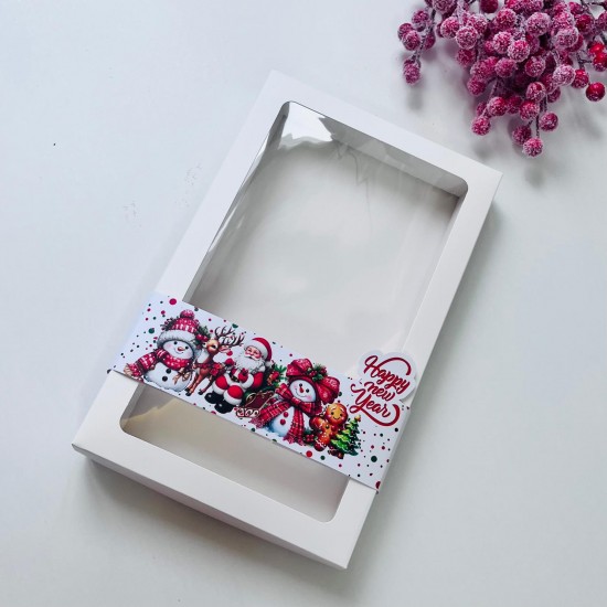 Yılbaşı Temalı Pencereli Kutu 18x30x2,5 cm-Kardan Adam