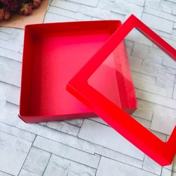 20x20x5 Pencereli Karton Kutu Yılbaşı 